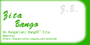 zita bango business card